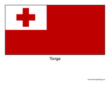 Tonga Free Printable Flag
