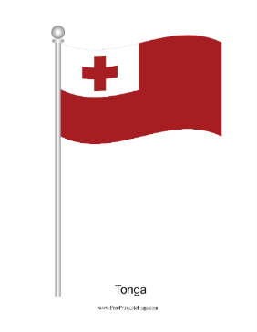 Tonga Waving Free Printable Flag