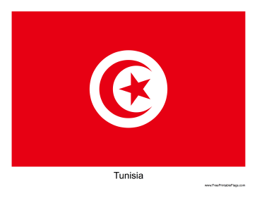 Tunisia Free Printable Flag