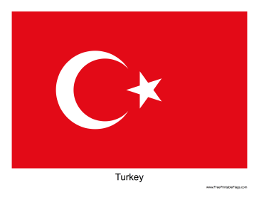 Turkey Free Printable Flag