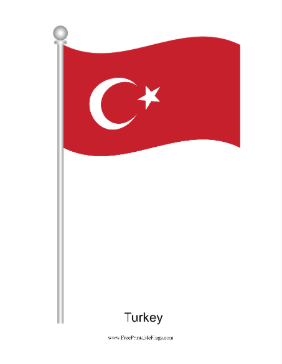 Turkey Waving Free Printable Flag