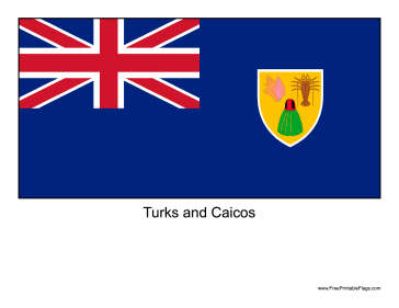 Turks and Caicos Islands Free Printable Flag