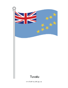 Turvalu Waving Free Printable Flag