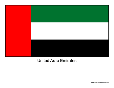 United Arab Emirates Free Printable Flag