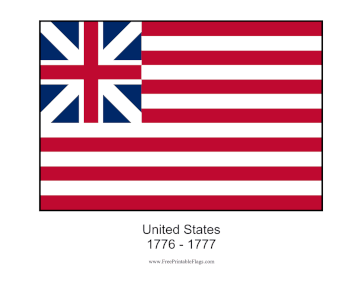United States 1776-1778 Free Printable Flag