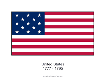 United States 1777-1796 Free Printable Flag