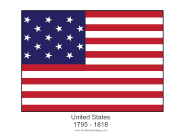 United States 1795-1819 Free Printable Flag