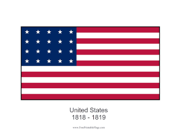 United States 1818-1820 Free Printable Flag