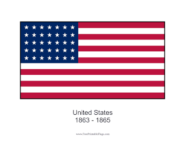 United States 1863-1866 Free Printable Flag