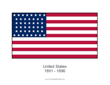 United States 1891-1897 Free Printable Flag