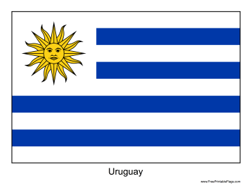 Uruguay Free Printable Flag