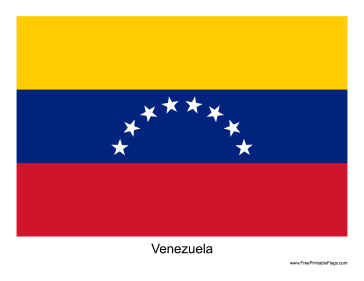 Venezuela Free Printable Flag