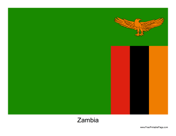 Zambia Free Printable Flag