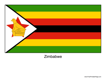 Zimbabwe Free Printable Flag