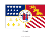Detroit Free Printable Flag