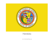Honolulu Free Printable Flag