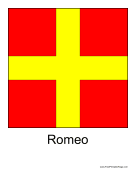 Romeo Free Printable Flag