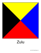 Zulu Free Printable Flag