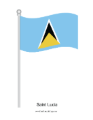 Saint Lucia Waving Free Printable Flag