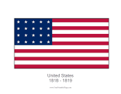 United States 1818-1820 Free Printable Flag