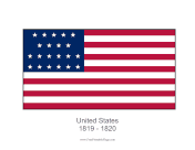 United States 1819-1821 Free Printable Flag