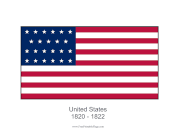 United States 1820-1823 Free Printable Flag