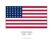 United States 1848-1852 Free Printable Flag